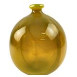Sally Kovach Yellow Studio Art Glass Vase