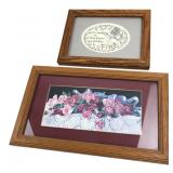 Framed Floral & Calligraphy Art Prints Set of 2