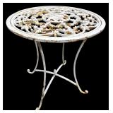 White Painted Cast Iron Garden Table