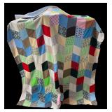 Handmade Tied Patchwork Quilt 62x90