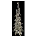 Clear Art Glass Tree Figurine 12 H