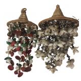 Pair of Woven Top Shell Wind Chimes