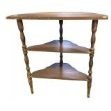 Vintage 3-Tier Wooden Corner Table