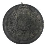 Cast Metal Aztec Calendar Medallion Pendant