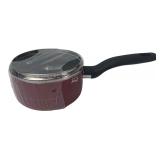 Sealed T-fal Red Saucepan with Glass Lid