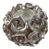 Iridescent Ceramic Rose Candle Holder
