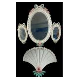 Burwood 4-Pc Floral 21" Mirror & 9" Shelf Set
