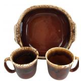 MCP USA Brown Drip Glaze Dish & Mugs