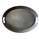 Unmarked Oval Metal Serving Tray