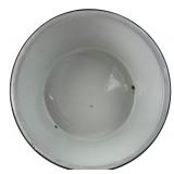 White Enamelware Basin with Black Trim 16"