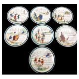Set of 7 French Terre de Fer Musical Plates