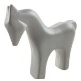 Swedish Dala Horse Matte White Ceramic Figurine