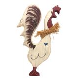 Folk Art Style Painted Wood Rooster