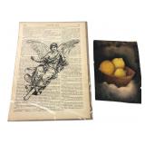 George Brezden Lemon Painting & Angel Book Print