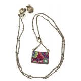 Vera Bradley Enamel Purse Pendant Necklace