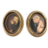 Pair of Oval Framed Praying Portraits