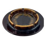 Brown Glazed Ceramic Ashtray 10 in.