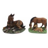 Homco Porcelain Horse and Foal Figurines