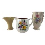 Stangl Fruit and Flowers Pitcher & 2 Vases