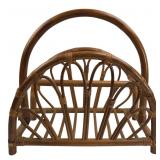 Vintage Rattan Bentwood Magazine Rack