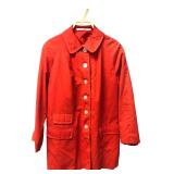 Unmarked Red Twill Button-Down Coat