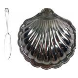 Celtic EPNS Shell Butter Dish & Spreader