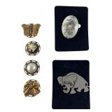 Metzke Elephant Pin, Vintage Brooch and button...