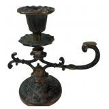 Ornate Cast Brass Chamber Candlestick 5"H