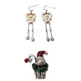 Holiday Cat Brooch & Mouse Bell Earrings Lot