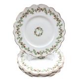 W.H. Grindley Holly Berry 8" Plates Set of 6