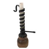 Spiral Iron & Wood Courting Candle Holder