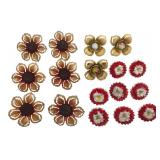 VTG Enamel Metal & Plastic Flower Curtain Pins