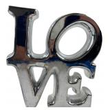 VTG Robert Indiana Style Chrome Love Sculpture 8"