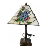 Floral Leaded Stained Glass Table Lamp 19.5" H