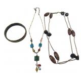 Glass Beaded Necklaces & Bangle Lot