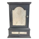 Black Wood & Embossed Metal Key Cabinet 10x16"
