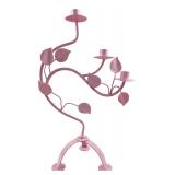 Pink Painted Metal Botanical Candelabra