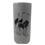 Nora Fenton Design Crane Cylinder Vase 10.5"H