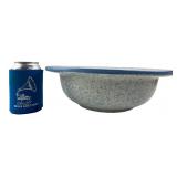 Treasure Craft Blue Splatter Ceramic Bowl 14"