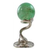 Green Fluorite Sphere on Metal Snake Stand