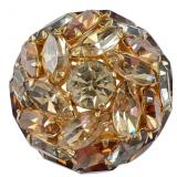 VTG Amber & Chocolate AB Rhinestone Dome Brooch