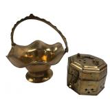 Brass Scalloped Basket & Pierced Box India