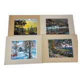 Set of Four Foil Art Pictures