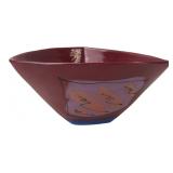 Abstract Studio Pottery Triangular Bowl