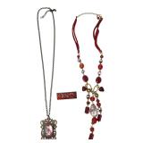 Mixed Costume Jewelry Lot Necklaces & Enamel Pin