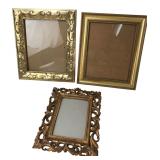 Set of Three Modern Gold Tone Picture Frames