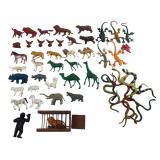 Assorted Plastic Zoo Animal Figures Lot