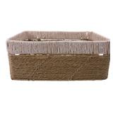 Two-Tone Woven Storage Basket