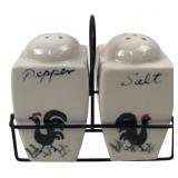 Japan Ceramic Rooster Salt & Pepper Shakers