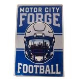 Motor City Forge Football Metal Sign 12x8"